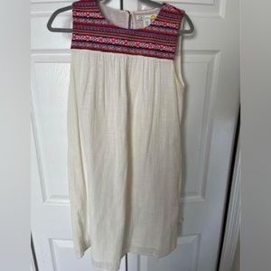 White dress with rainbow embroidered top